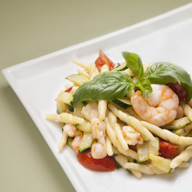 Trofie gamberi e zucchine